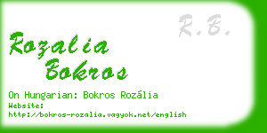 rozalia bokros business card