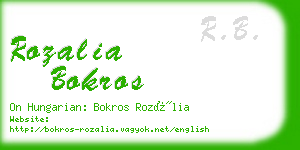rozalia bokros business card